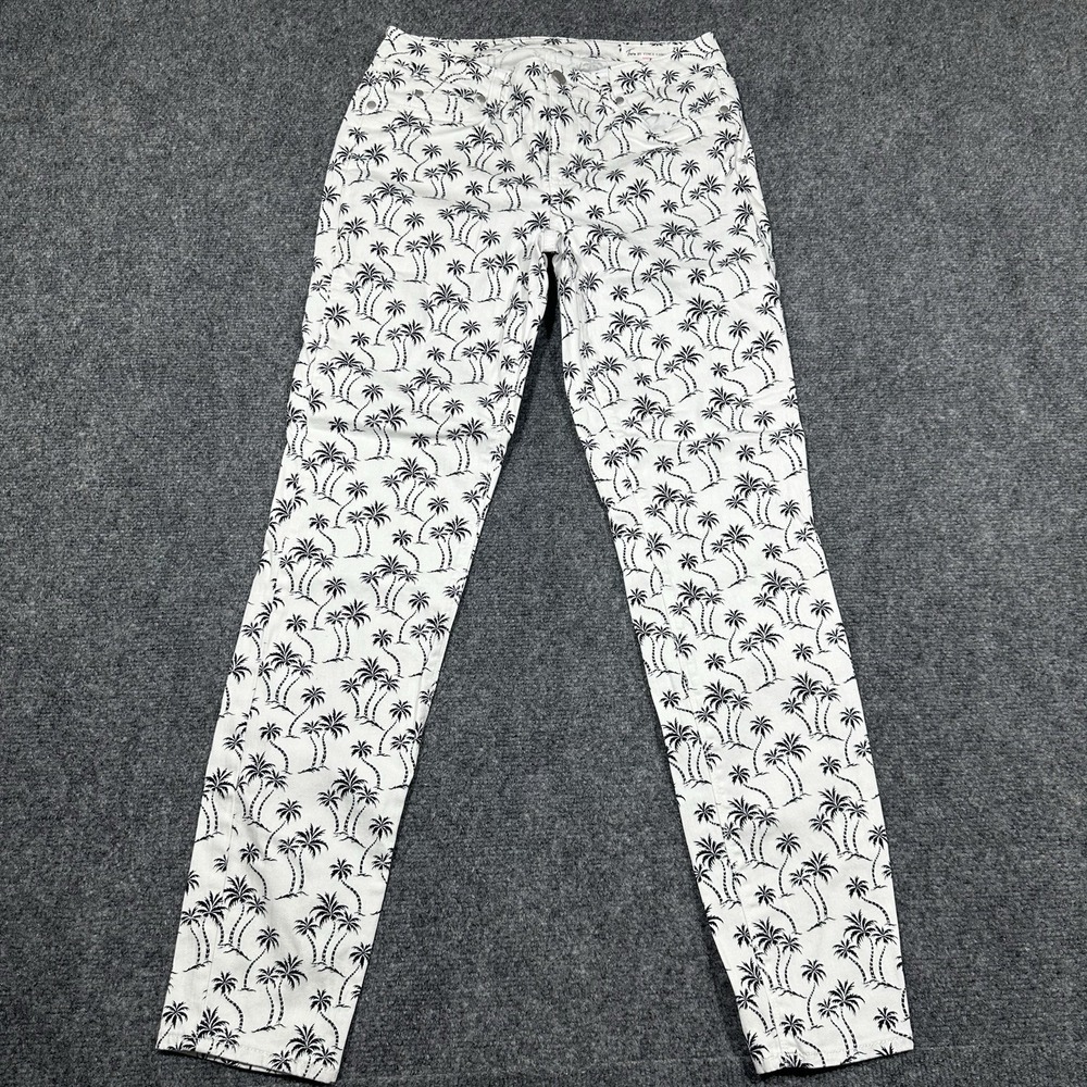 Two by Vince Camuto White Palm Tree Print Pants Women's Size 27/4‎